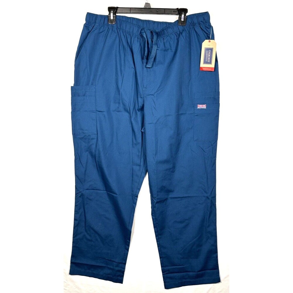NWT XL Cherokee Workwear Modern Classic Revolution Scrub Pants Navy WW120